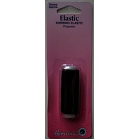 Hemline Polyester Shirring Elastic 0.75mm x Approx 20 metres, BLACK, Smocking, Cuffs etc