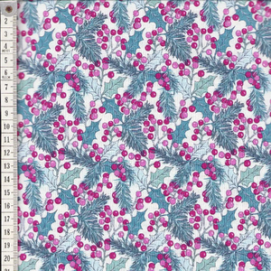 Liberty Woodland Christmas, Winterberry Holly 110cm Wide Cotton Fabric 6022B Per 25cm