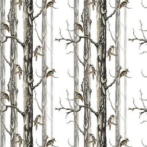 Burrangong Creek Bush Beauty: Kookaburras In The Woods, 112cm Wide Cotton Fabric