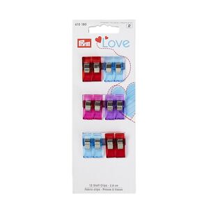 Prym Fabric Clips 2.6cm x 12 Clips Assorted Colours
