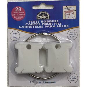 DMC Plastic Floss Bobbins and Ring, Pack of 28 Bobbins, 1 Ring