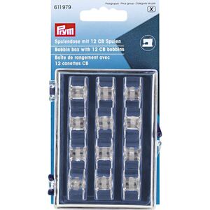 Prym Bobbin Case With 12 Cb Plastic Bobbins (3 x 7 x 9cm)