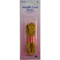 Hemline Metallic Cord Elastic 4.5 metres, GOLD, For Crafts &amp; Gift Wrapping