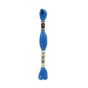 DMC Mouline Etoile, C798 DARK DELFT BLUE Embroidery Thread 8m Skein, Twinkle Effect