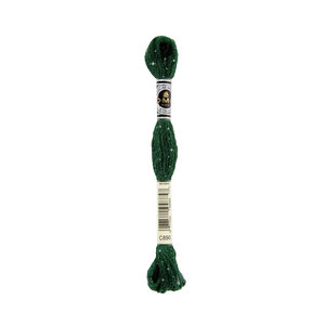 DMC Mouline Etoile, C890 DARK PISTACHIO Embroidery Thread 8m Skein, Twinkle Effect