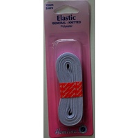 Hemline General Knitted Polyester Elastic, 12mm x 2 metres, WHITE