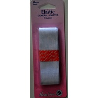 Hemline General Knitted Polyester Elastic, 32mm x 1 Metre, WHITE