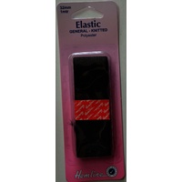 Hemline General Knitted Polyester Elastic, 32mm x 1 Metre, BLACK