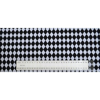 Cotton Fabric Per Metre, 110cm Wide, Diamonds Black Grey 623.04