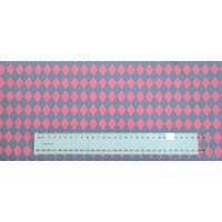 Cotton Fabric Per Metre, 110cm Wide, Diamonds PINK GREY 623.06