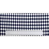 Cotton Fabric Per Metre, 110cm Wide, Diamonds NAVY WHITE 623.09