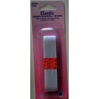 Ribbed Non-Roll Elastic, Woven, 20mm x 1 Metres, WHITE, By Hemline