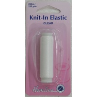 Hemline Knit-In Elastic 200m, CLEAR, For knitting and crocheting