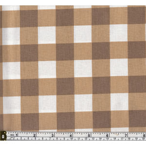 Warm Home Cotton Gingham Check Fabric, 114cm Wide per Metre, BROWN