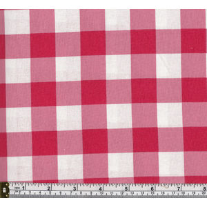 Warm Home 100% Cotton Gingham Check Fabric, 114cm Wide per Metre, RED