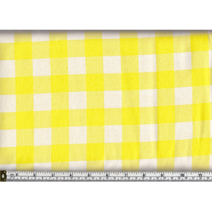 Warm Home 100% Cotton Gingham Check Fabric, 114cm Wide per 50cm, YELLOW