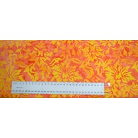 BATIK Fabric, 110cm Wide Per 1/2 Metre, #640064.1417 ORANGE YELLOW, 100% Cotton