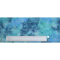 BATIK Fabric, 110cm Wide, #640068.1407 BLUE, 88cm REMNANT