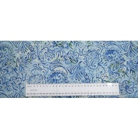 BATIK Fabric, 640068.1408, LIGHT BLUES, 110cm Wide Per METRE, 100% Cotton