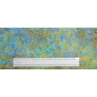Batik Fabric, 110cm Wide Per 1/2 Metre, #640068.1409 BLUE YELLOW, 100% Cotton