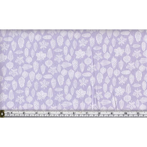 100% Cotton Fabric, 110cm Wide, Botanical Series, LILAC LEAVES, Per Metre