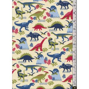 Dinosaur Adventures 100% Cotton Fabric, Dinomite Multi 110cm Wide Per Metre