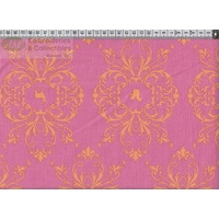 French Cottage Cotton Fabric Colour 0362, 145cm W Per Metre, ORANGE on PINK