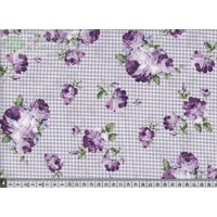Fenton House Print 647306-0202 Roses Purple 145cm Wide by Gutermann