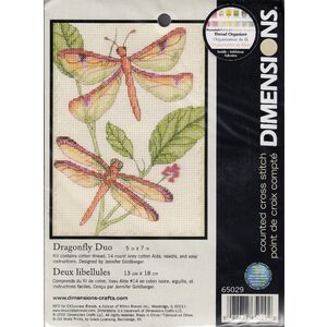 DRAGONFLY DUO Counted Cross Stitch Kit 5&quot; x 7&quot;, 65029