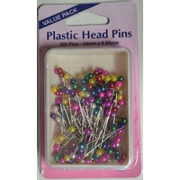 Hemline Plastic Head Berry Pins, 34 x 0.65mm, Qty 200, Re-Usable Box