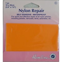 Hemline Self-Adhesive Nylon Repair Patch, 10cm x 20cm ORANGE
