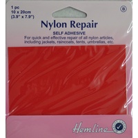 Hemline Self-Adhesive Nylon Repair Patch, 10cm x 20cm RED