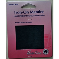 Hemline Iron-On Mending Patch Lightweight Polycotton Fabric 24cm x 9cm Bottle Green