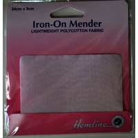 Hemline Iron-On Mending Patch Lightweight Polycotton Fabric 24cm x 9cm White