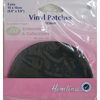 Hemline Vinyl Patch 15 x 10cm, Sew In, BLACK