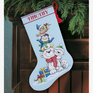 STACK OF CRITTERS Stocking Counted Cross Stitch Kit, 70-08840 by Dimensions 40.6cm Long