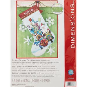 SANTA&#39;S SIDECAR Christmas Stocking Counted Cross Stitch Kit, 40.6cm Long, 70-08867