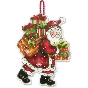 Dimensions SANTA WITH BAG ORNAMENT Counted Cross Stitch Kit, 70-08912