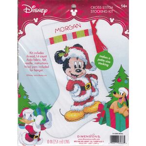 Disney MICKEY Christmas Stocking Cross Stitch Kit, 25.4cm Long, 70-08966