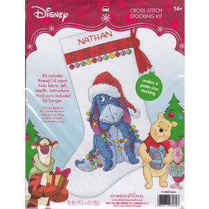 Disney EEYORE Christmas Stocking Cross Stitch Kit, 25.4cm Long, 70-08969