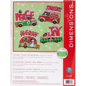 HOLIDAY TRUCK ORNAMENTS Counted Cross Stitch Kit, 70-08974