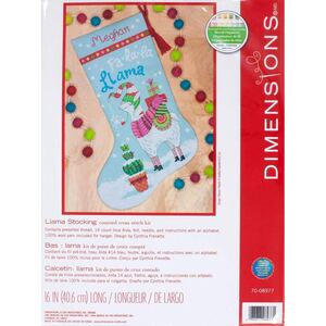 LLAMA Christmas Stocking Counted Cross Stitch Kit, 40.6cm Long, 70-08977