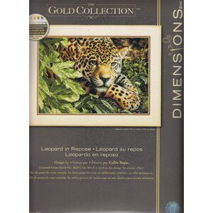 Dimensions LEOPARD IN REPOSE Counted Cross Stitch Kit 40.6 x 27.9cm, 70-35300