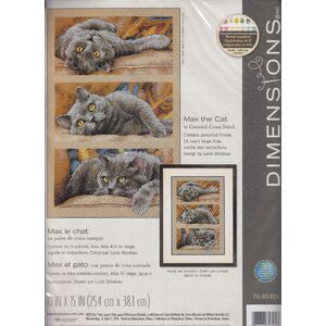 MAX THE CAT Counted Cross Stitch Kit 25.4 x 38.1cm #70-35301 By Dimensions