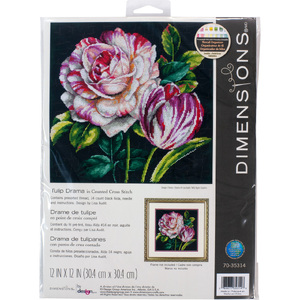 TULIP DRAMA Counted Cross Stitch Kit, 70-35314 by Dimensions 30.4cm x 30.4cm (12&quot; x 12&quot;)