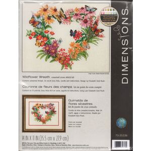 WILDFLOWER WREATH Counted Cross Stitch Kit, 70-35336 by Dimensions