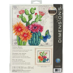 CACTUS BLOOM Counted Cross Stitch Kit 30.4cm x 30.4cm #70-35388 by Dimensions