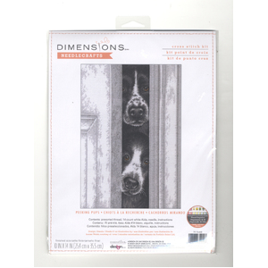 PEEKING PUPS Counted Cross Stitch Kit #70-35400 By Dimensions 25.4cm x 35.5cm (10&quot; x 14&quot;)