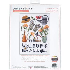 GARDEN TIME Counted Cross Stitch Kit #70-35408 By Dimensions 22.8cm x 30.4cm (9&quot; x 12&quot;)