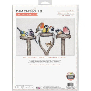 Dimensions FORKS &amp; FEATHERS Counted Cross Stitch Kit, 35.5cm x 22.8cm, 70-35447